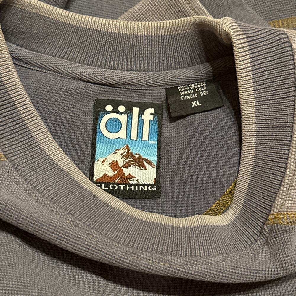 Vintage Alf Kuhl Thermal Waffle Knit Long Sleeve Shirt Pullover Mens XL - Picture 4 of 5